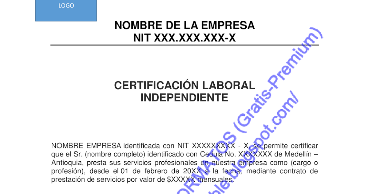 Carta certificada de ingresos para persona independiente - Carta Creativa