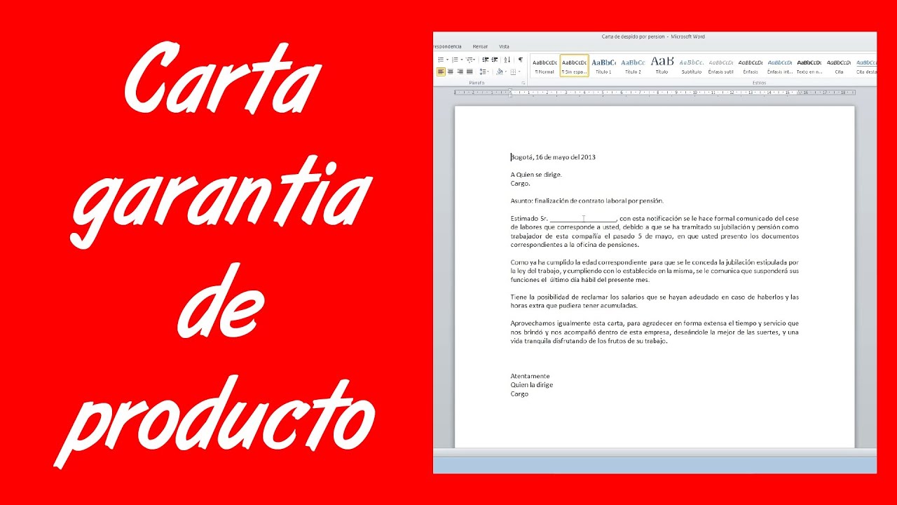 Carta De Garantia De Instalaciones Electricas