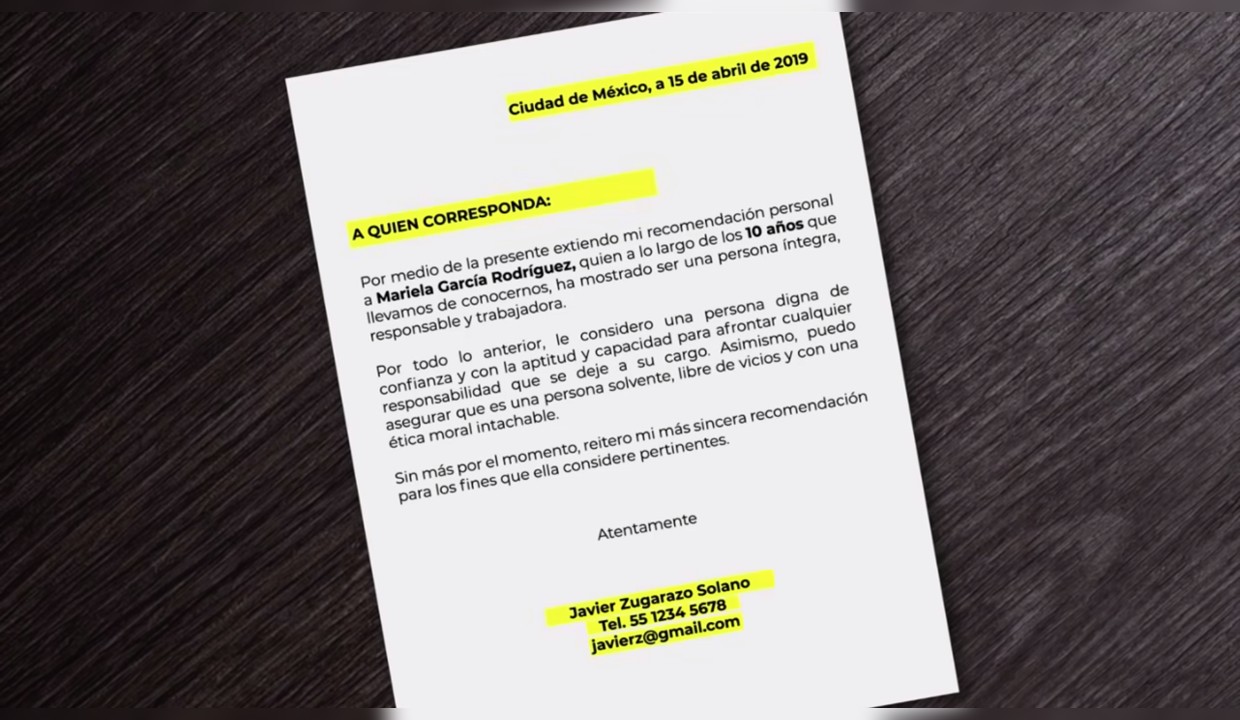 Carta De Recomendacion Laboral De Una Escuela