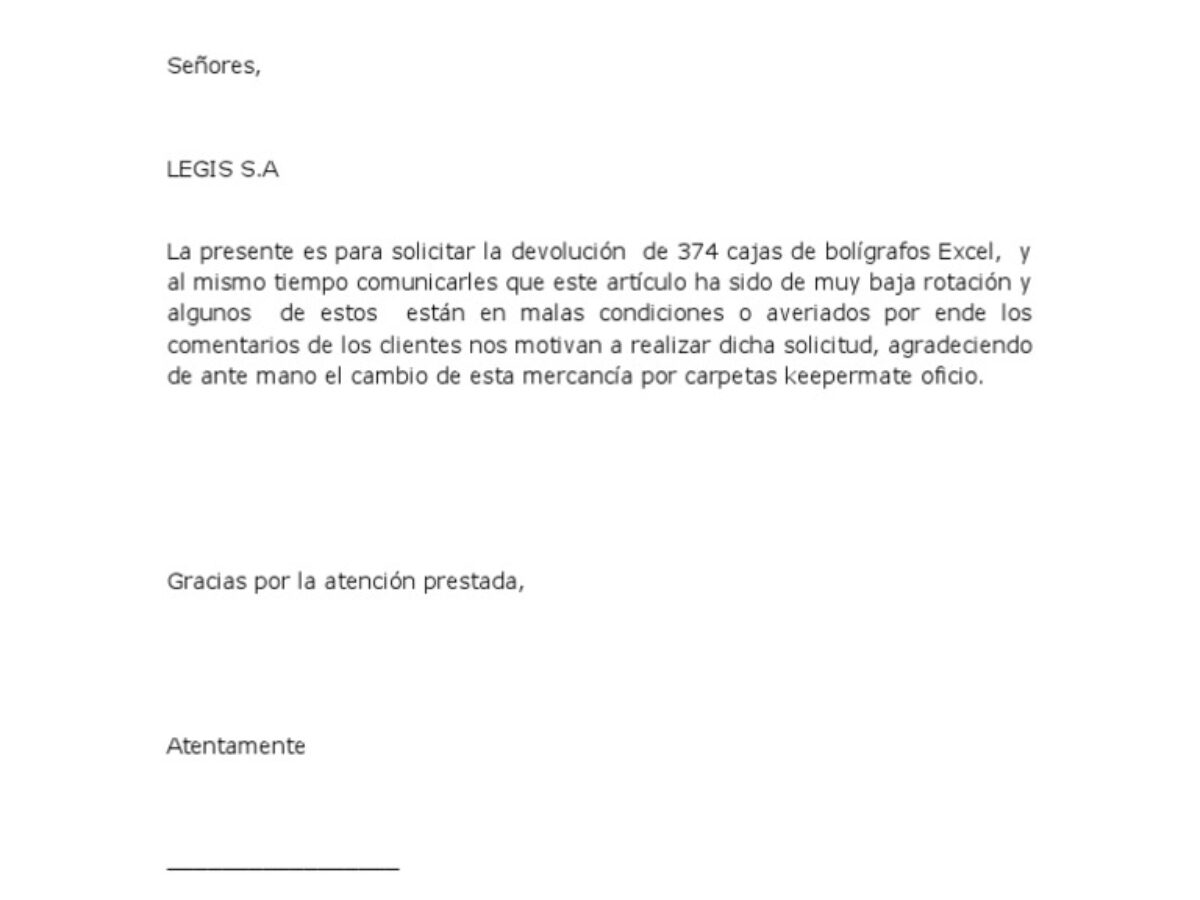 Carta de solicitud de reembolso - Carta Creativa