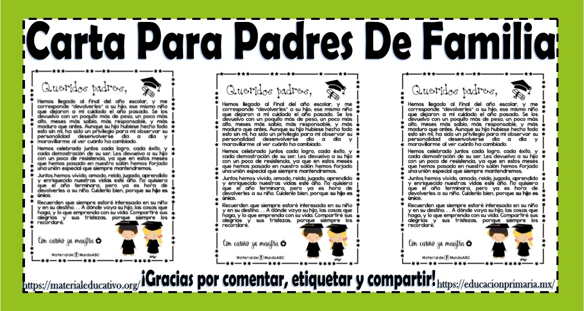 Carta de un docente a los padres de familia - Carta Creativa