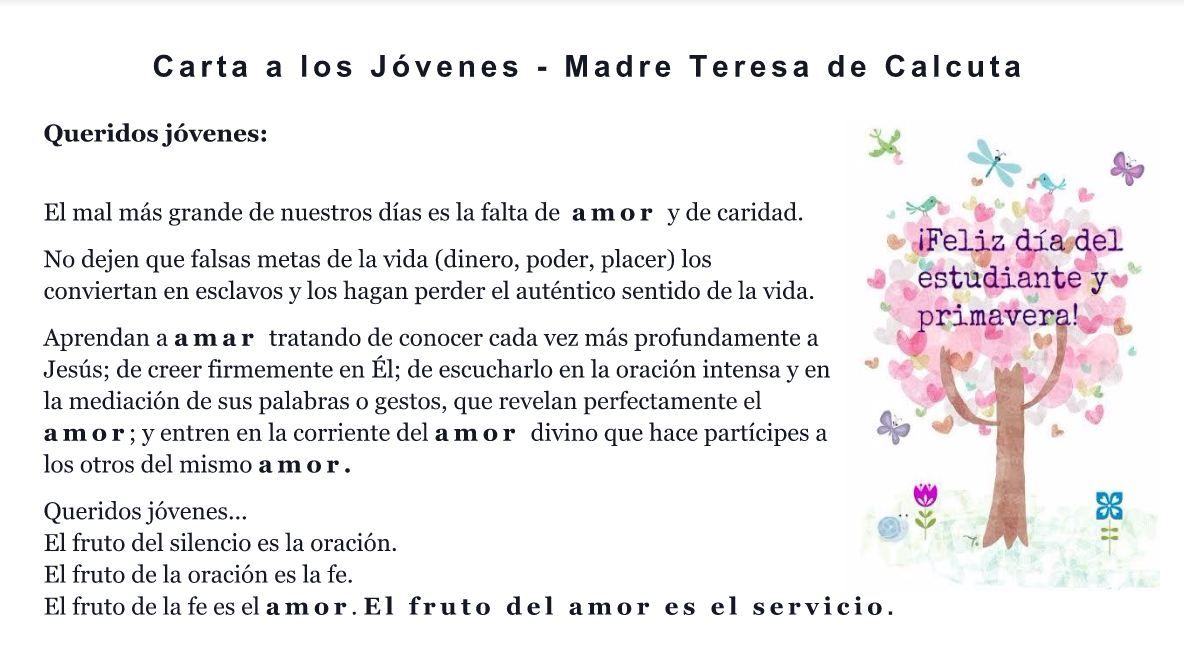 Carta para el Día del Estudiante - Carta Creativa