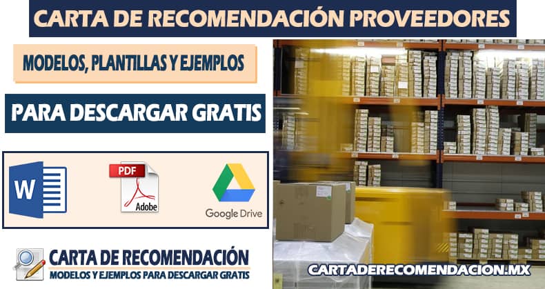 Carta Para Recomendar A Un Proveedor cartacreativa.org