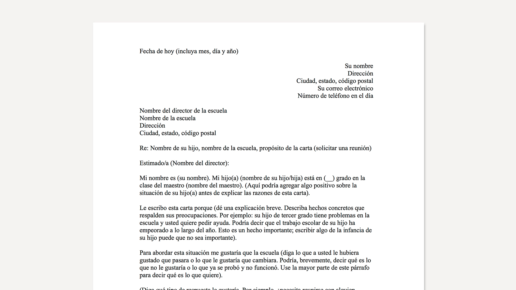 Carta para solicitar un servicio público - Carta Creativa