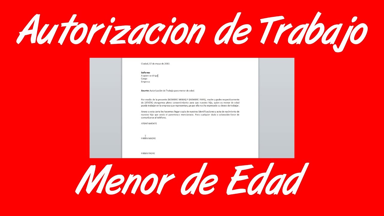 Carta responsiva de trabajo para mi hijo - Carta Creativa