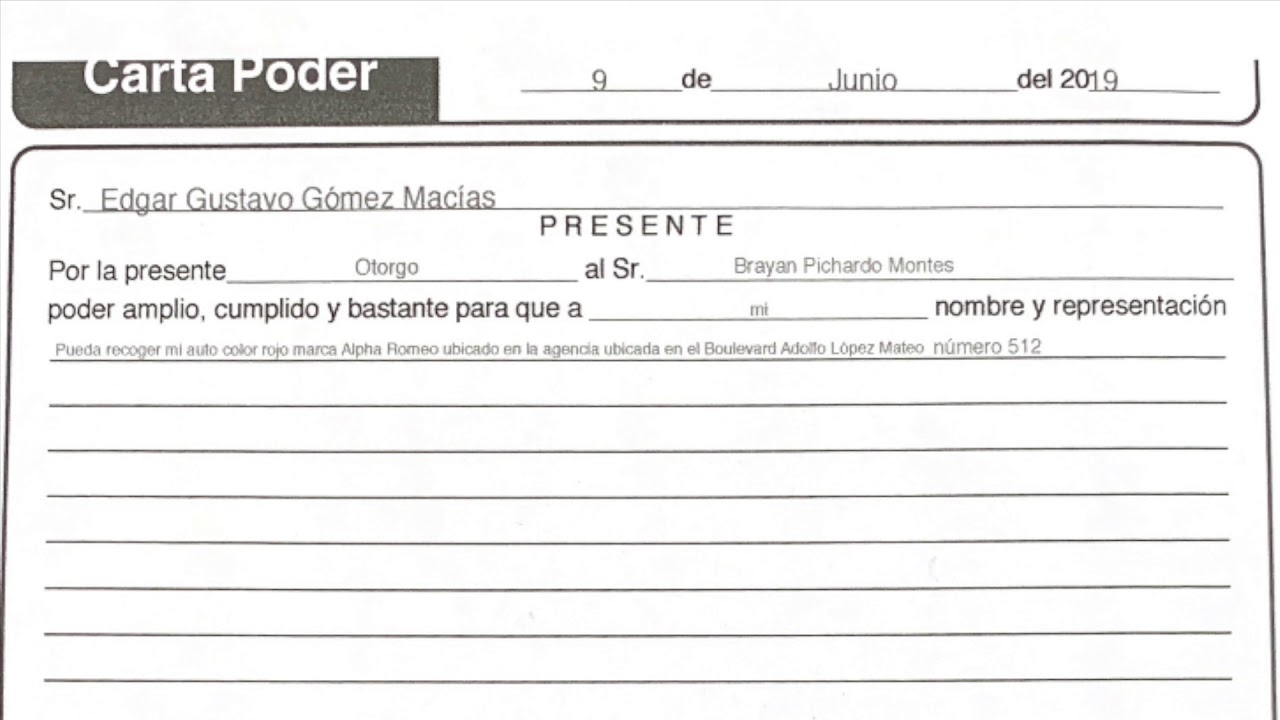 Cómo llenar una carta poder para cobrar utilidades - Carta Creativa