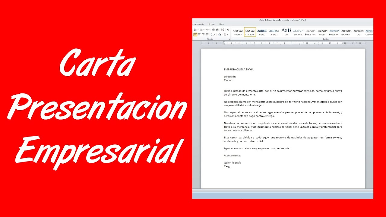 Cómo realizar una carta de presentación de mi empresa - Carta Creativa