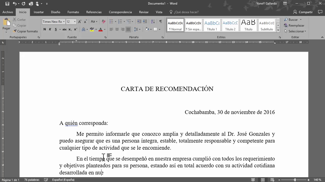 Cómo redactar una carta de recomendación laboral - Carta Creativa